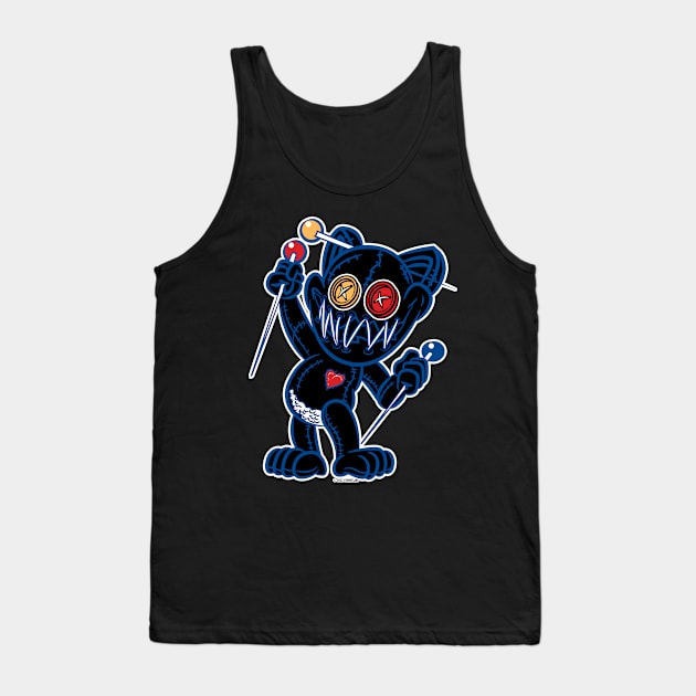 VooDoo Black Kitty Cat Doll Pittsburg Colors Tank Top by eShirtLabs